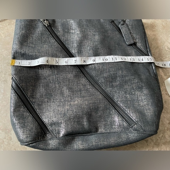 Joe's Jeans Black/Silver metallic Threads Fabric Tote Shoulder Bag purse - Picture 8 of 11